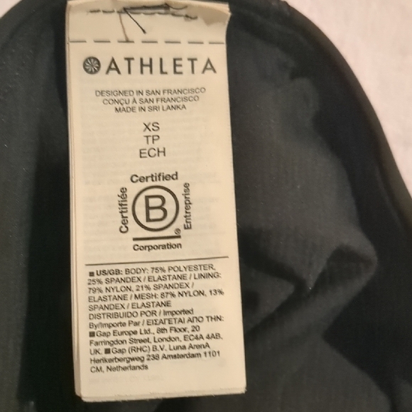 Athleta Black Fitted Crop Tank Top - Picture 2 of 4